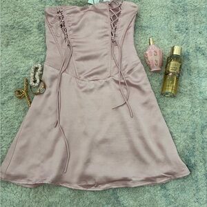 Princess Polly Blush Corset Strapless Dress Hoco Pink Dress Teens
